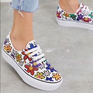glitter daisies era platform vans